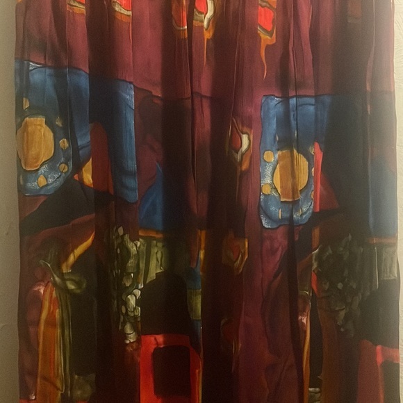 Dorothy Schoelen‎ PLATINUM VTG Abstract Maxi Skirt Size 14 Grandma - Picture 2 of 9